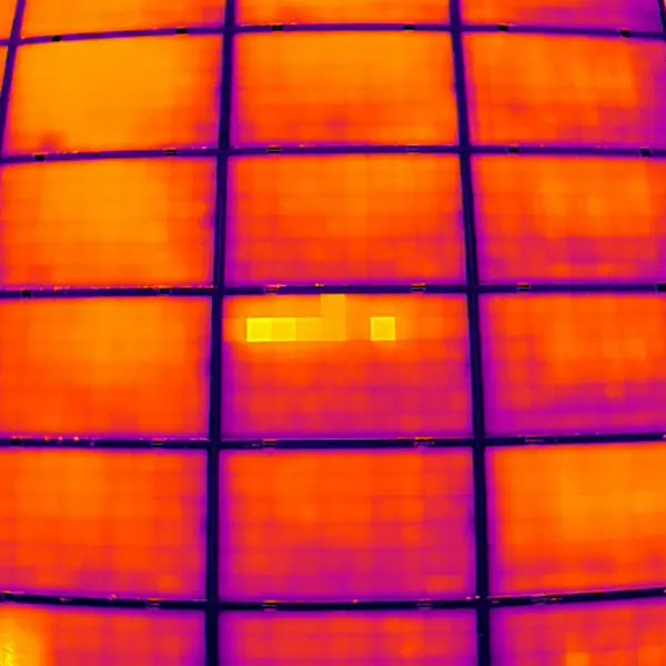 zoom panneaux solaires thermographie