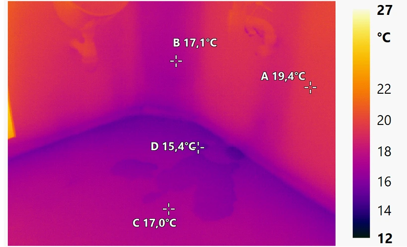 Fuite d'eau dans le sol par thermographie
